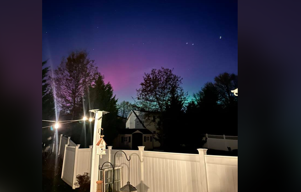 The northern lights seen in Abingdon, Maryland, on Nov. 11, 2025.
