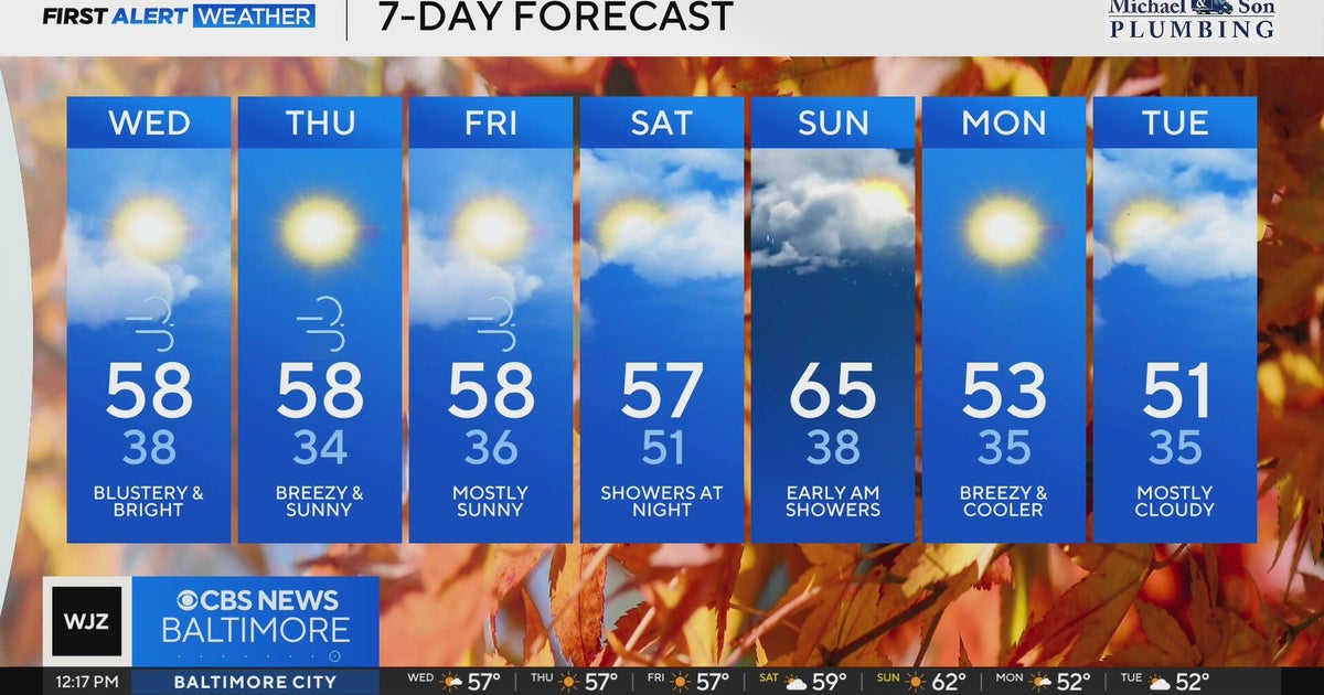 Brisk, cool fall weather expected in Maryland through Saturday - CBS ...