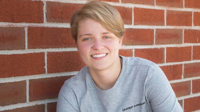 Blue police lights on a car 