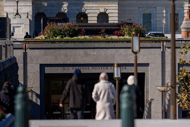 Visitors enter the U.S. Capitol Visitor Center as tours resume on the first day of the federal government's reopening on Nov. 13, 2025.