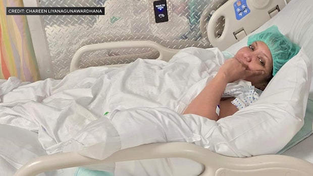 Chamika Hathurusinghe in a hospital bed