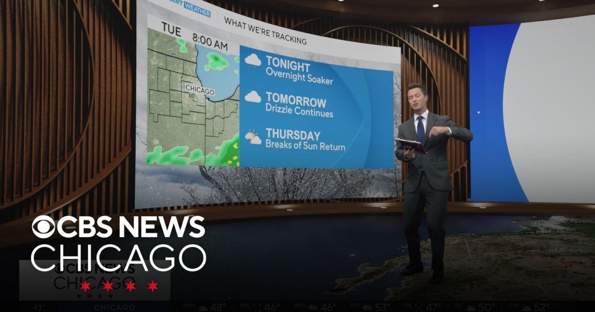 Chicago weather: soaking rain overnight, drizzle on Tuesday - CBS Chicago