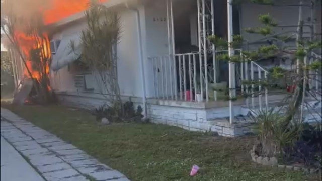 Flashing lights on top of police patrol car 