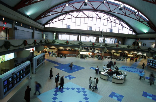 Pittsburgh Airport In The Snow In Pittsburgh, United States In January, 1999. 