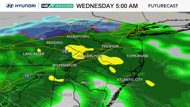 Future radar for Wednesday