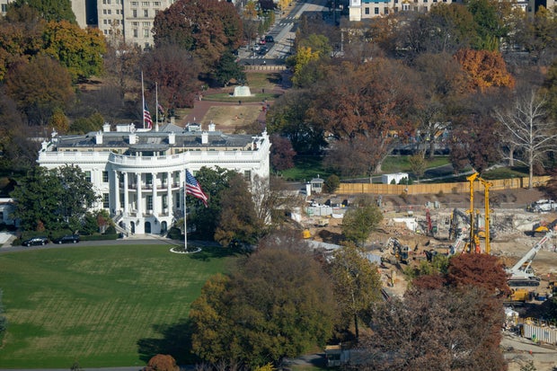Construction Continues On East Side Of White House Complex