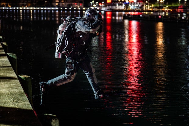 Car in Baltimore Inner Harbor