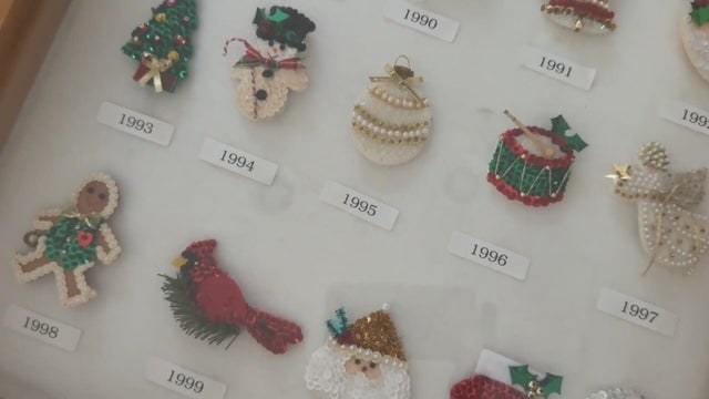 Handmade sequin pins made by The Charity League 