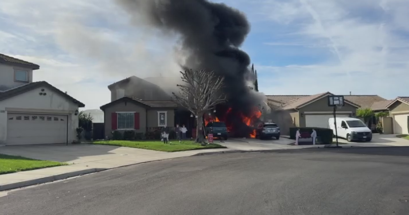 House fire in Inland Empire destroys multiple cars