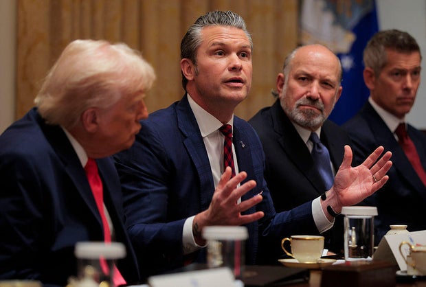 Secretary of Defense Pete Hegseth speaks during a Cabinet meeting at the White House in Washington, D.C., on Dec. 2, 2025. 