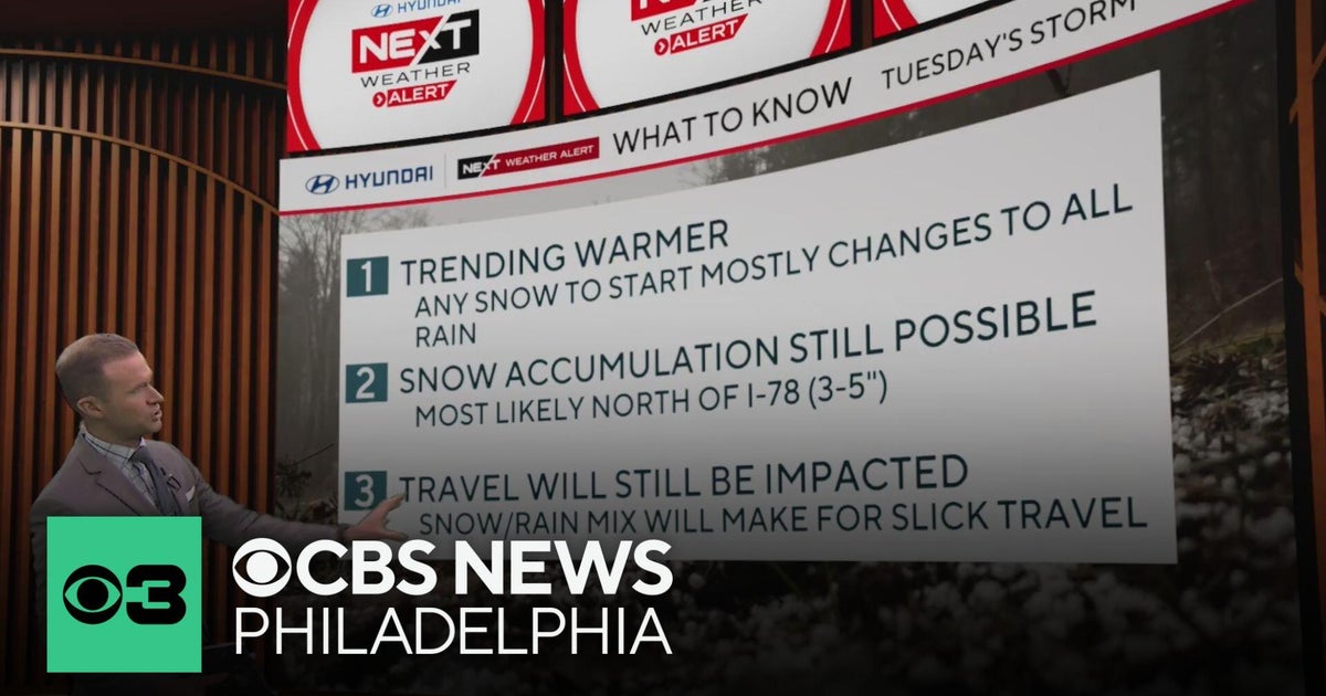 How to prepare for Tuesday's snow and rain in Philadelphia region - CBS ...