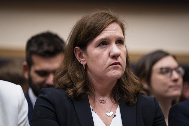 FTC commissioner Rebecca Slaughter at a congressional hearing in 2023 