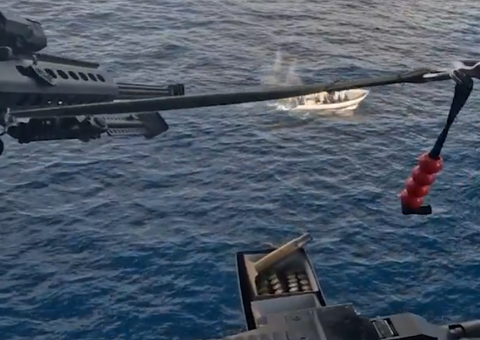 Coast Guard video shows shots fired at alleged drug boat in the Pacific