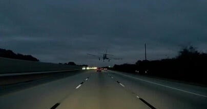 Dramatic video shows plane hitting car on Florida highway during emergency landing