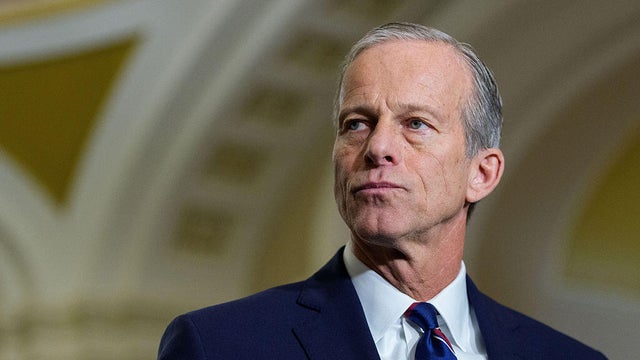 Senate Majority Leader John Thune of South Dakota speaks at a news conference after the weekly Senate Republican policy luncheon at the U.S. Capitol in Washington, D.C., on Dec. 9, 2025. 