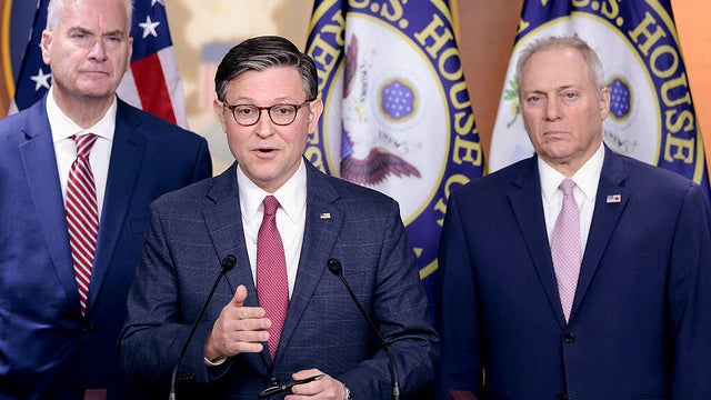 Speaker Johnson Talks To Reporters Following GOP Conference Meeting 