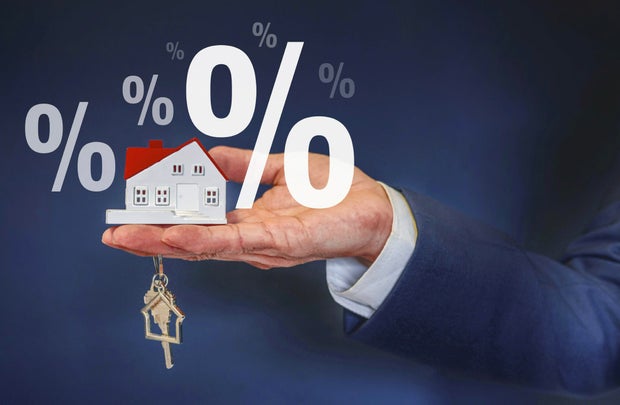 Concepts about financial interest rates and home loans, Bank interest rate concept for home loans 