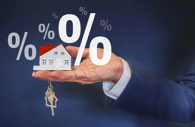 Concepts about financial interest rates and home loans, Bank interest rate concept for home loans