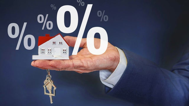 Concepts about financial interest rates and home loans, Bank interest rate concept for home loans 