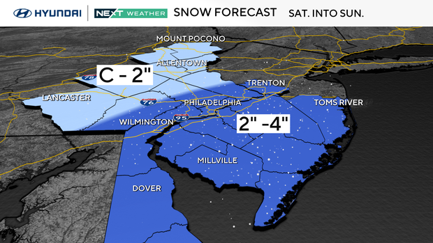 Snow expected across entire Philadelphia region this weekend