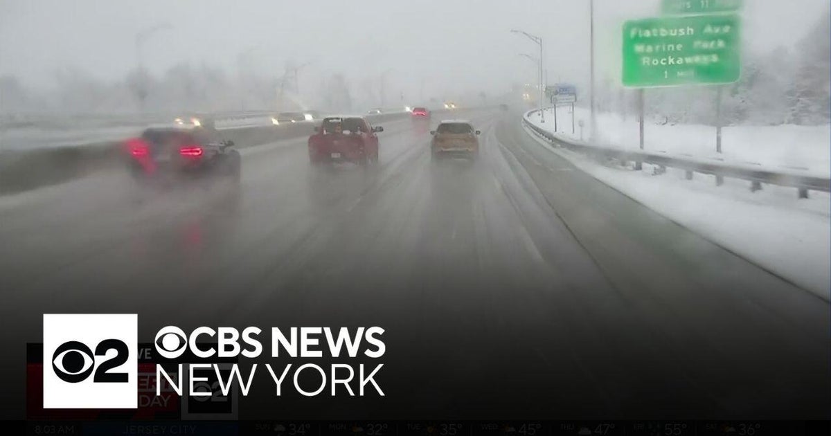 Slick roads across New York City during snowstorm