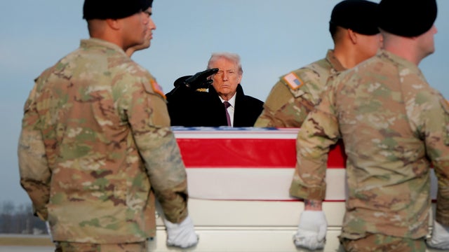President Trump Attends Dignified Transfer At Dover Air Force Base For National Guard Members Killed In Syria 