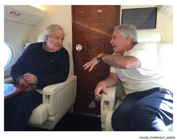A photo of Noam Chomsky and Jeffrey Epstein, which the Epstein estate provided to Congress.