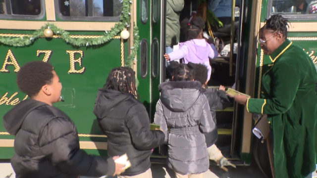 "Polar Express" Library Trolley Baltimore 