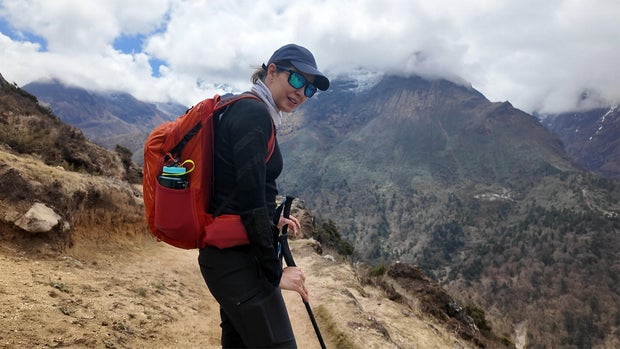 Correspondent Cecilia Vega on the route to Everest Base Camp 