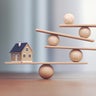 Real Estate Trading and Wooden Balance Scale, Depth Of Field 