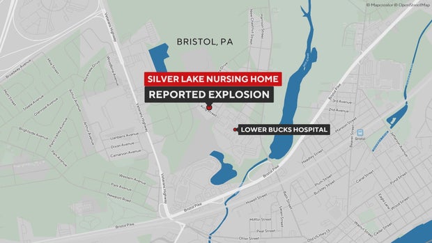 Map showing location of Silver Lake nursing home near Lower Bucks Hospital 