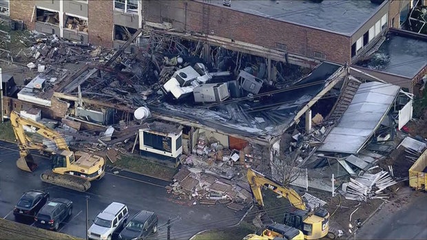 Aftermath of explosion at the Silver Lake Nursing Home in Bristol Township, Pennsylvania 