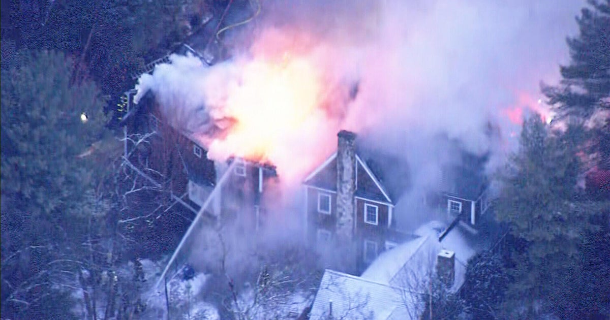 Person missing after large fire tears through Needham, Massachusetts home on Christmas Eve - CBS Boston
