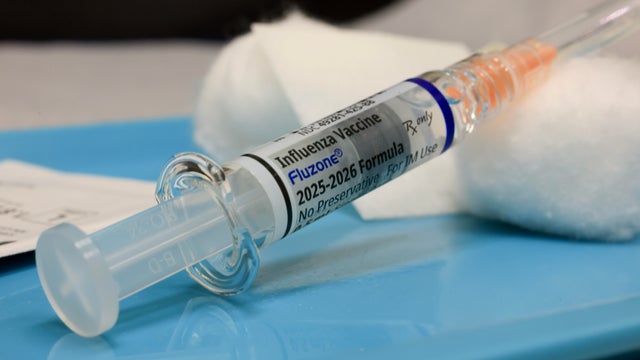 A flu vaccine is prepared for a patient at a pediatric doctor's office on Sept. 12, 2025, in Coral Gables, Florida. 