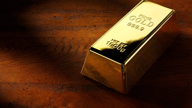 Gold Bullion on a Table 