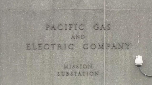 Pacific Gas and Electric Company's Mission Substation written on a concrete wall 