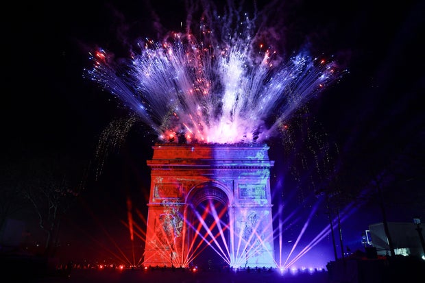 New Year celebrations on the Champs Elysees in Paris 