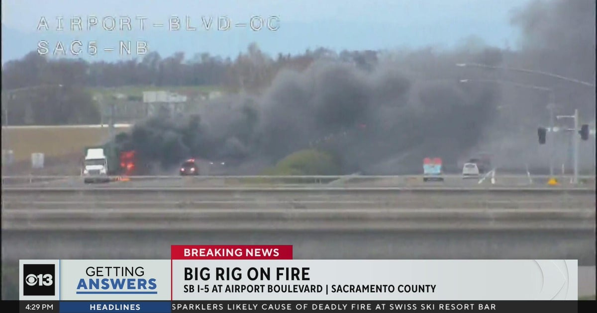 Big rig fire slows traffic on I-5 near Sacramento International Airport ...