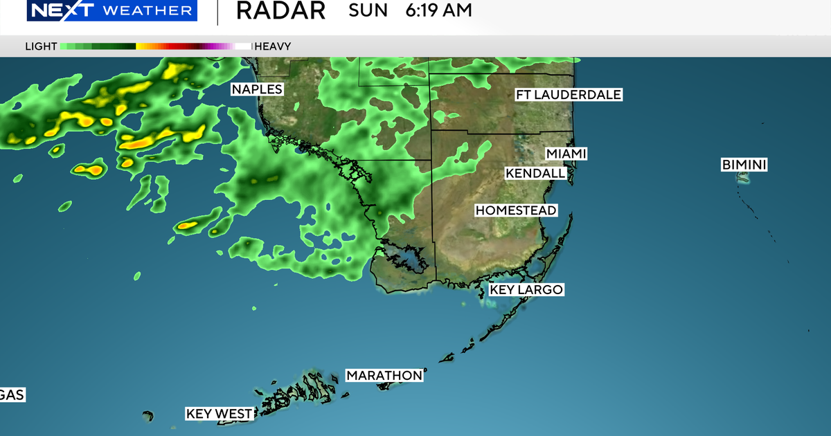 Spotty showers to roll across Sunday, with warmer temperatures returning to South Florida