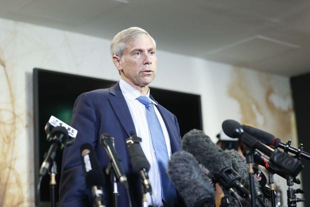 Barry Pollack speaks to the media during a press conference in Canberra, following Julian Assange's return to Australia, on Wednesday June 26, 2024. 