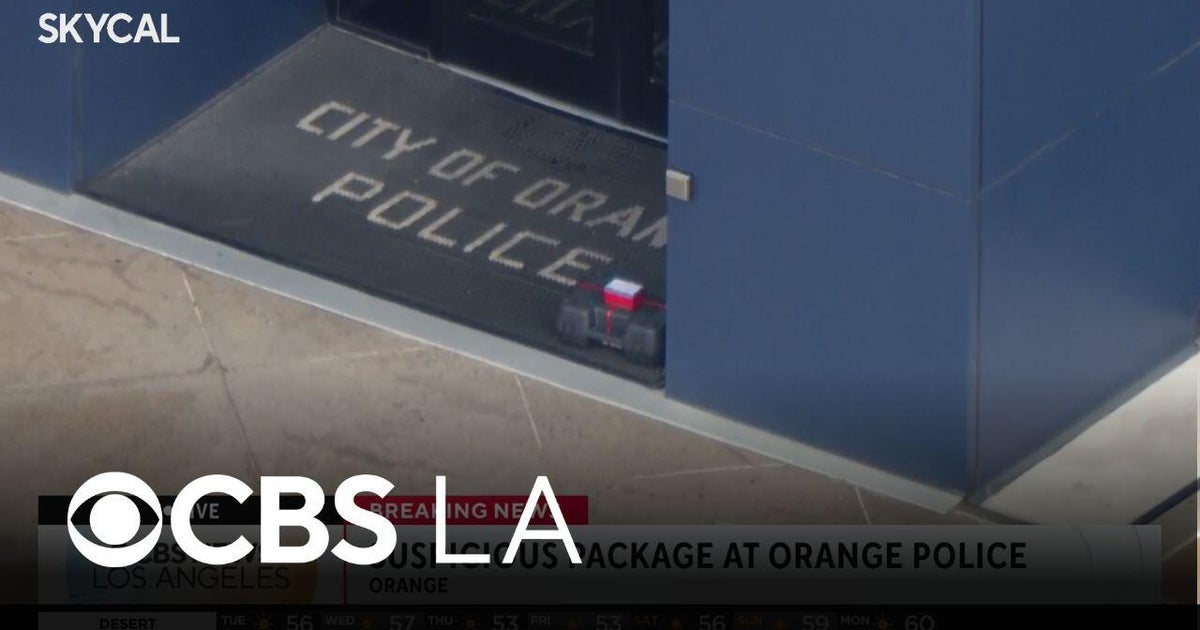 Suspicious package at City of Orange Police Department - CBS Los Angeles