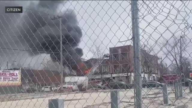 Flashing lights on a high speed fire truck, close up 