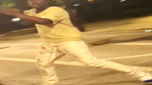 Automobile tuning, lightbar flashing LED blue light is mounted on the roof to look like an American police car, individual modification of the design, dark background, copy space 