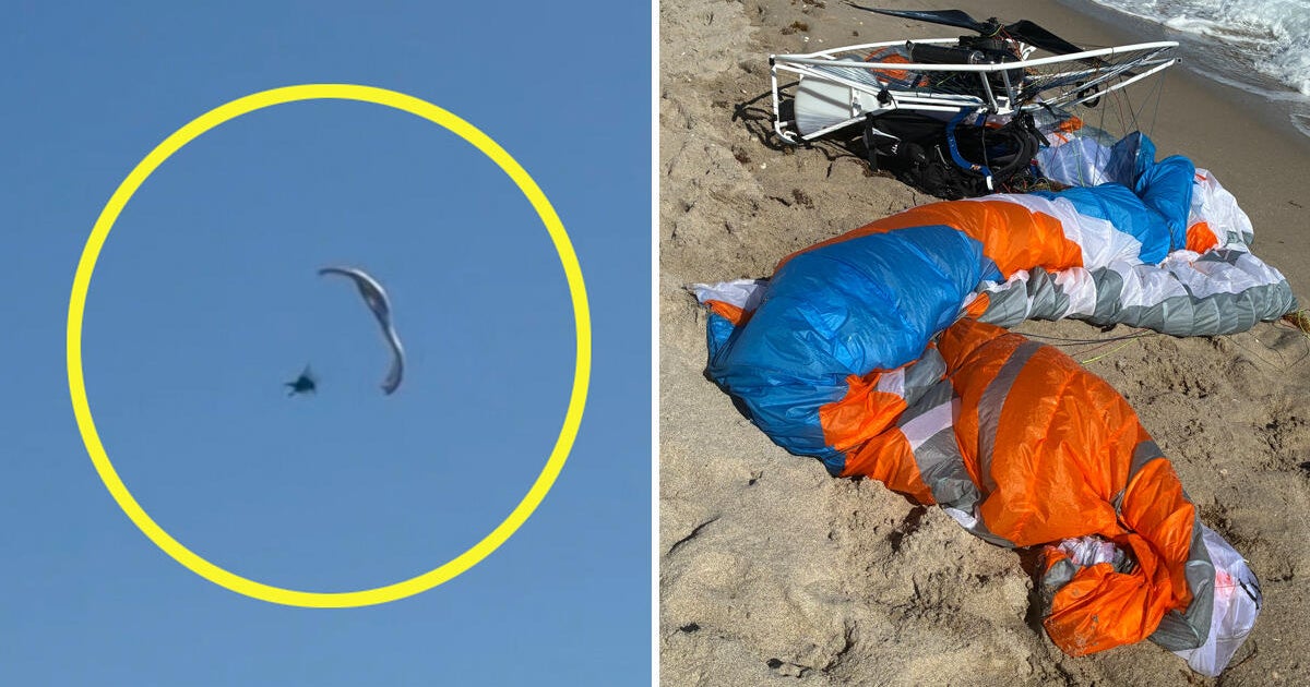 Video shows paraglider's 500-foot plunge into ocean off Florida