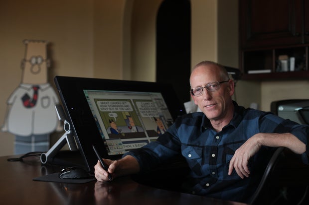 Scott Adams, cartoonist and author and creator of "Dilbert", poses for a portrait in his home office on Monday, January 6, 2014  in Pleasanton, Calif. Adams has published a new memoir "How to Fail at Almost Everything and Still Win Big: Kind of the Story 