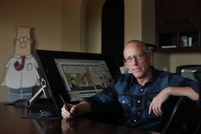 Scott Adams, cartoonist and author and creator of "Dilbert", poses for a portrait in his home office on Monday, January 6, 2014  in Pleasanton, Calif. Adams has published a new memoir "How to Fail at Almost Everything and Still Win Big: Kind of the Story 