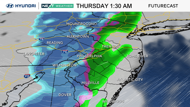 Snow storm radar for Thursday morning 