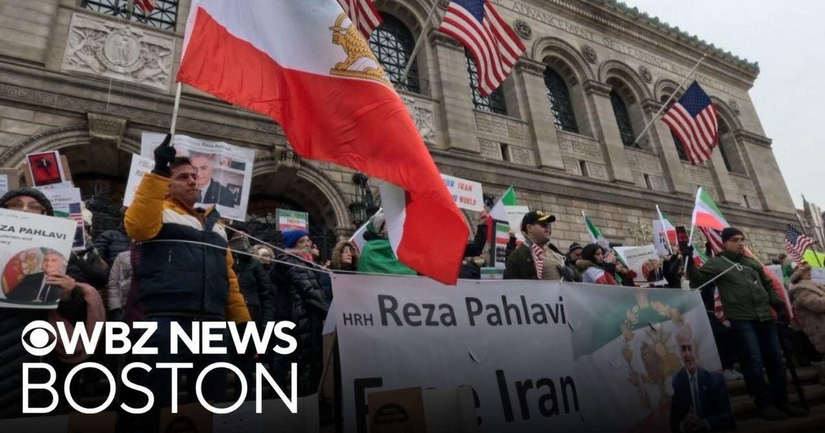 Demonstrators gather in Boston to support anti-government protests in Iran