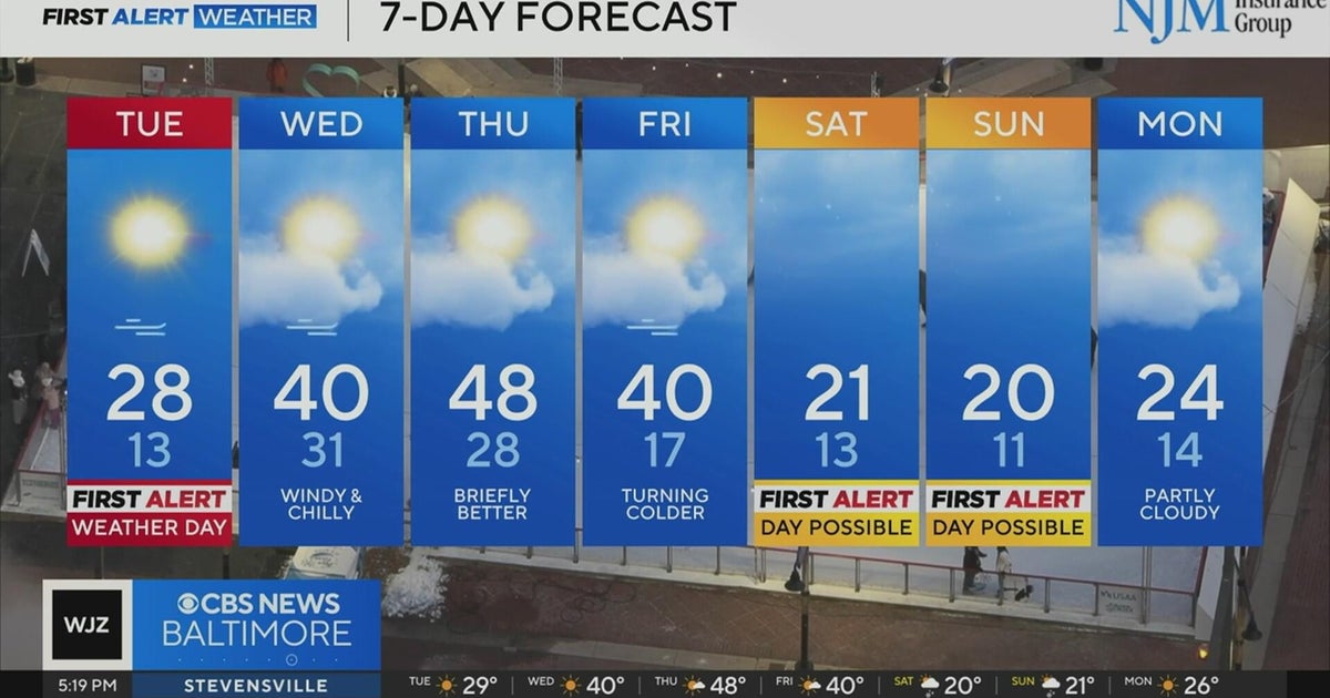 Bitter cold temperatures to hit Maryland on Tuesday - CBS Baltimore