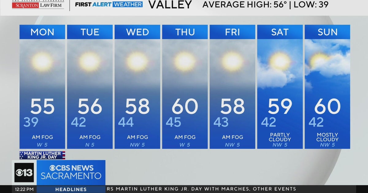 Monday afternoon Northern California weather forecast - Jan. 19, 2026